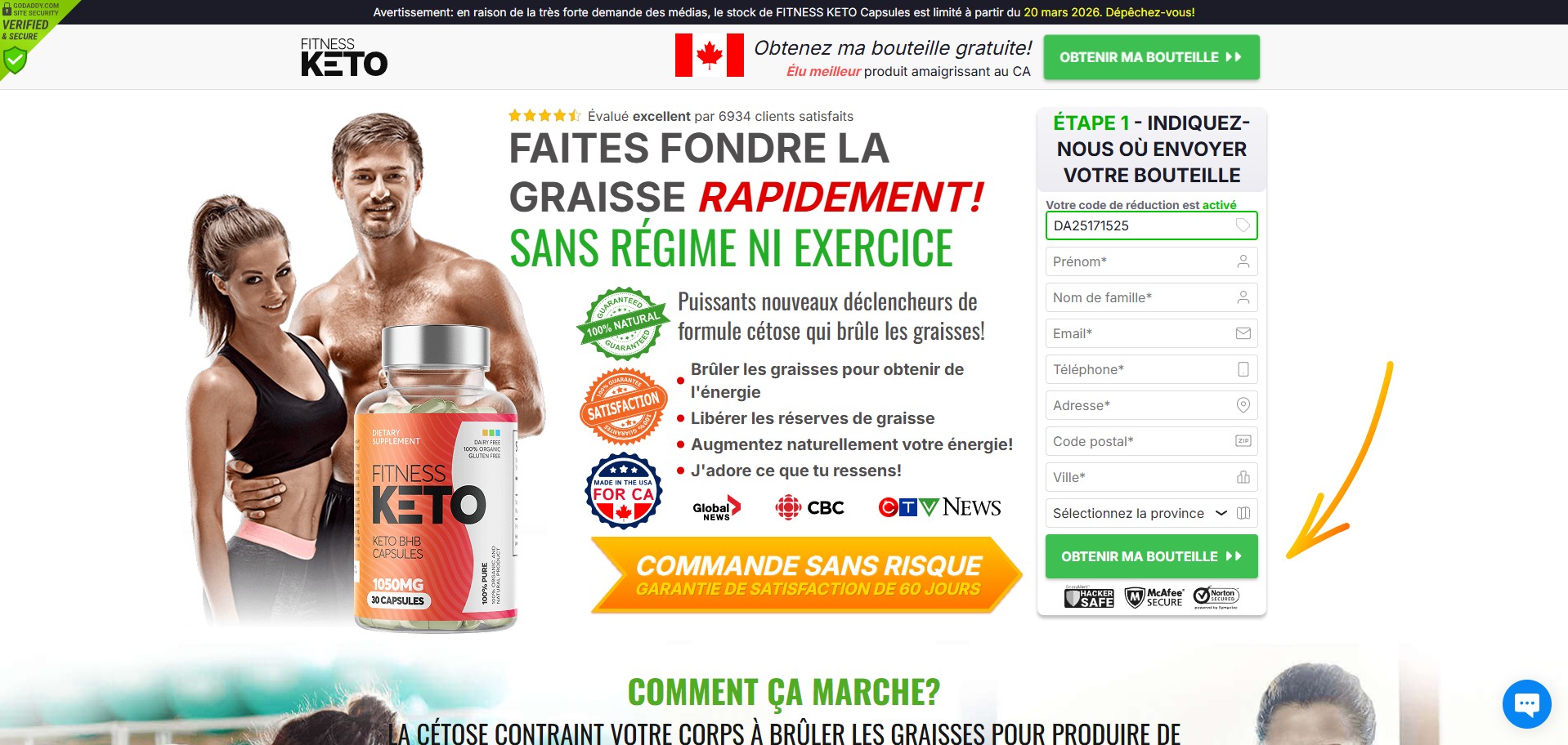 Fitness Keto Capsules · French Page · (Nutra / Diet)