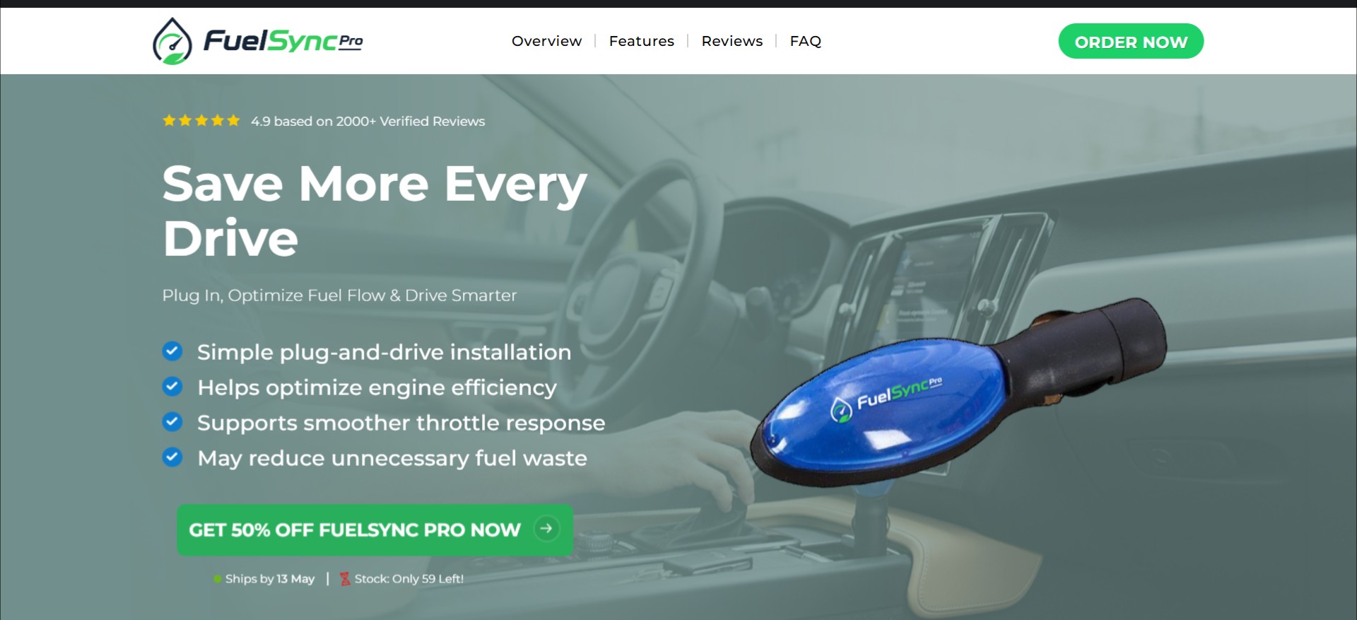 FuelSync Pro · CTC AU$69.95 · Accepts Paypal · Including Checkout Event Tracking · (eCommerce / Product)