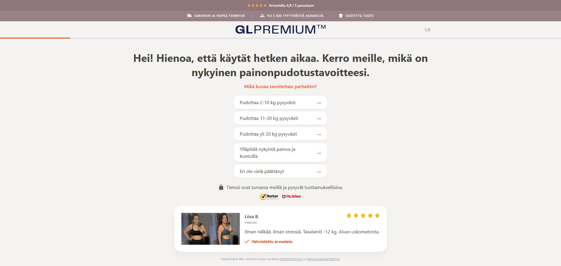 GLPremium GLP-1 · Finnish Page · (Nutra / Diet)