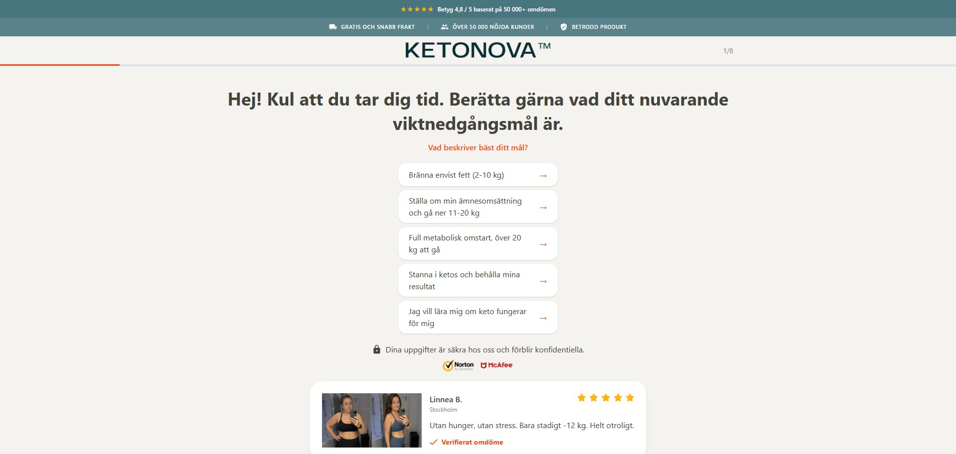 Ketonova Keto · Swedish Page · (Nutra / Diet)