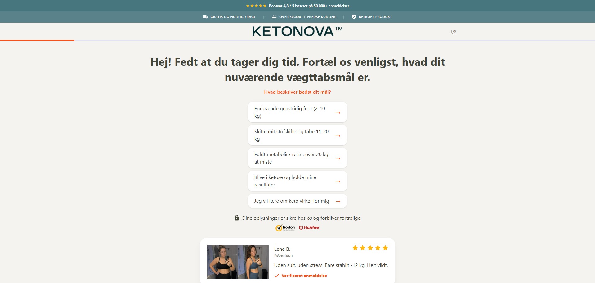 Ketonova Keto · Danish Page · (Nutra / Diet)