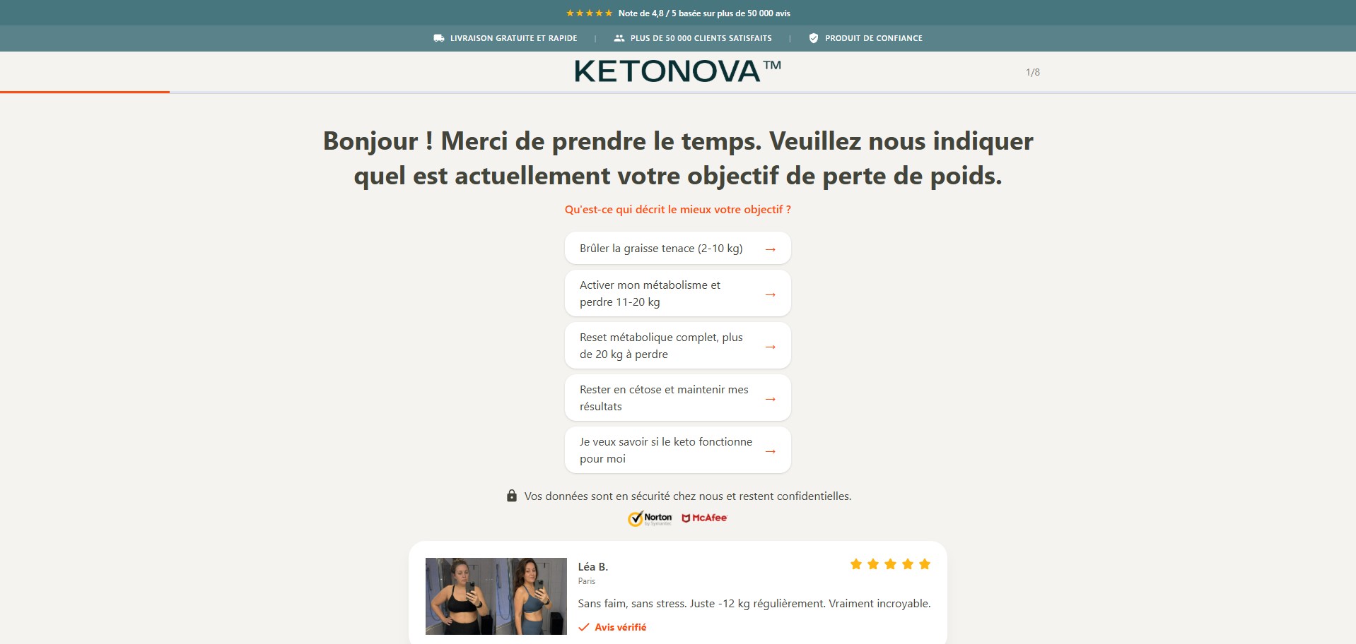 Ketonova Keto · French Page · (Nutra / Diet)