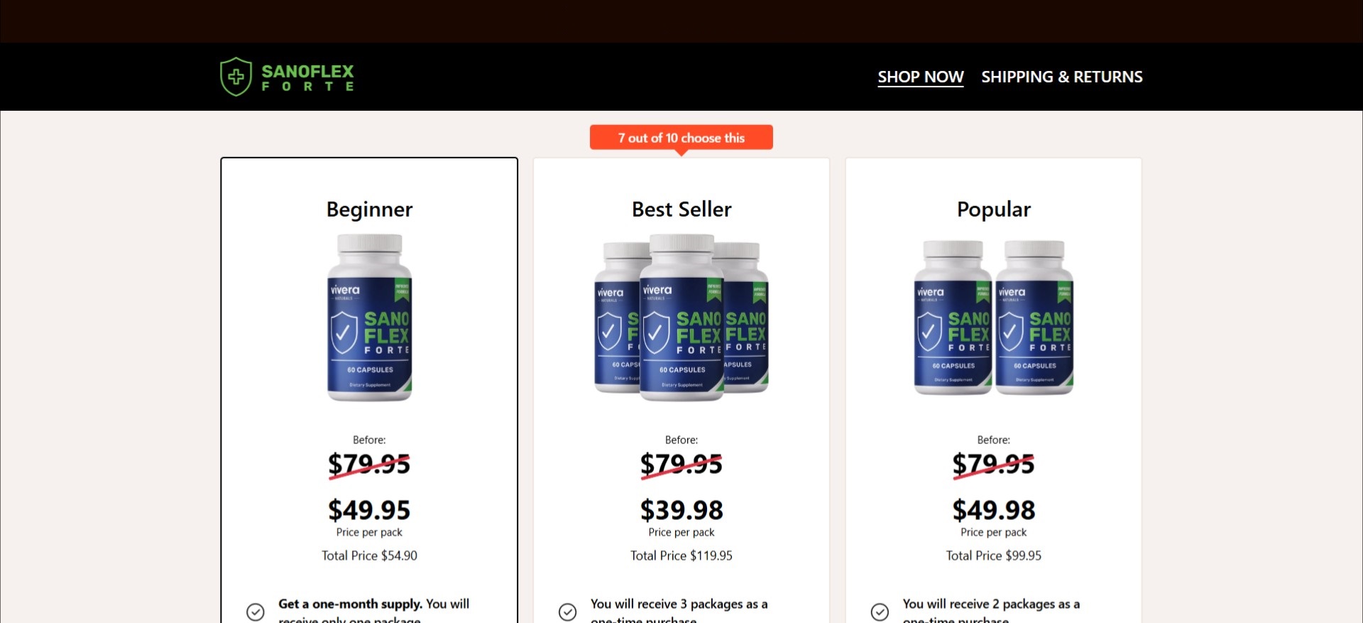 Vivera SanoFlex Forte · Best Funnel · Direct Checkout Link · Including Checkout Event Tracking · (Health)