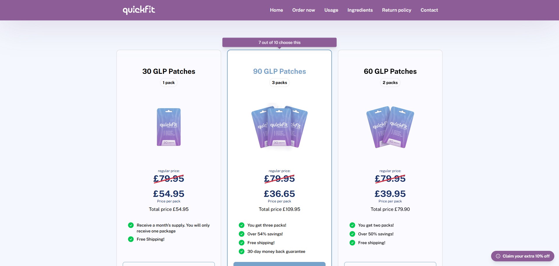 Quickfit Berberine Patch · Direct Checkout Link · Including Checkout Event Tracking · (Nutra / Diet)