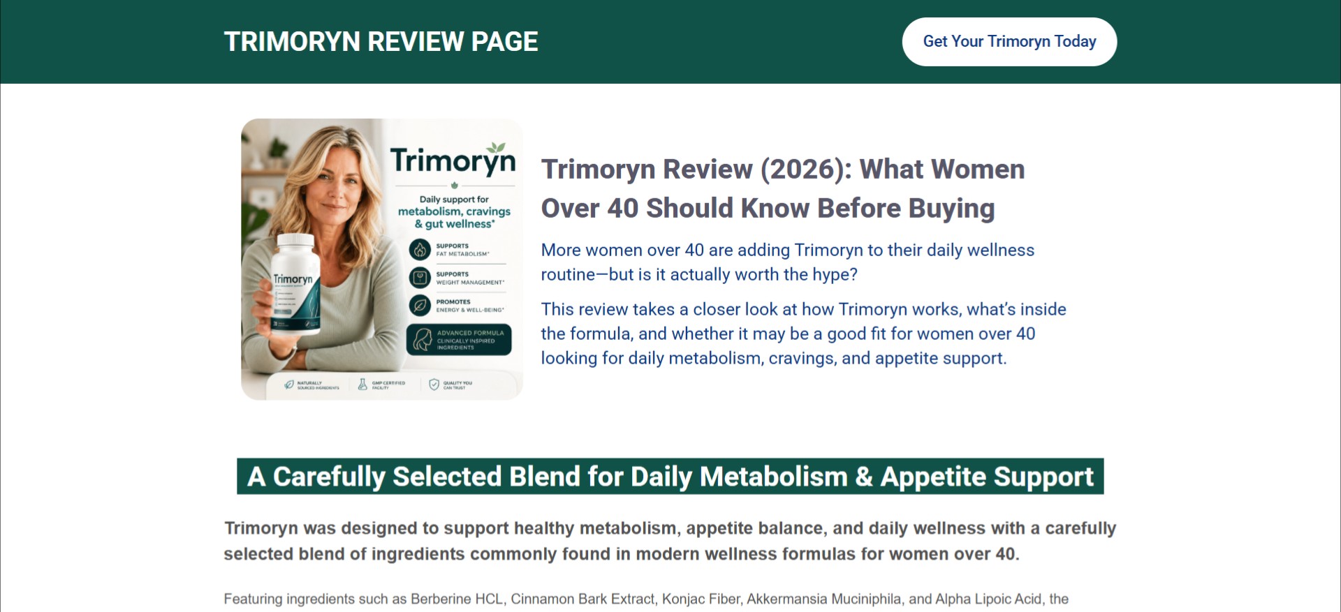 Trimoryn · Including Checkout Event Tracking · (Nutra / Diet)