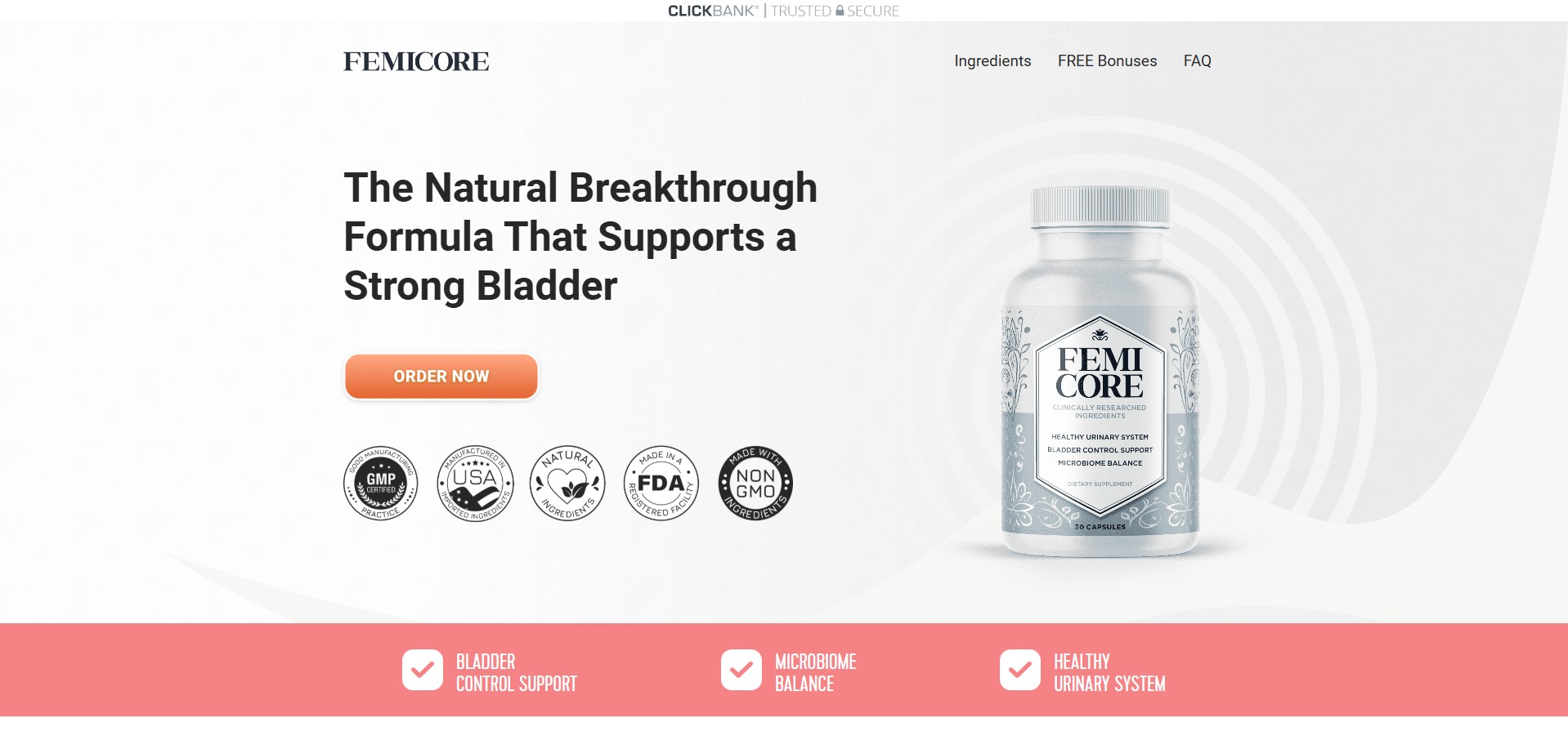 FemiCore · Including Checkout Event Tracking · (Nutra / Women)