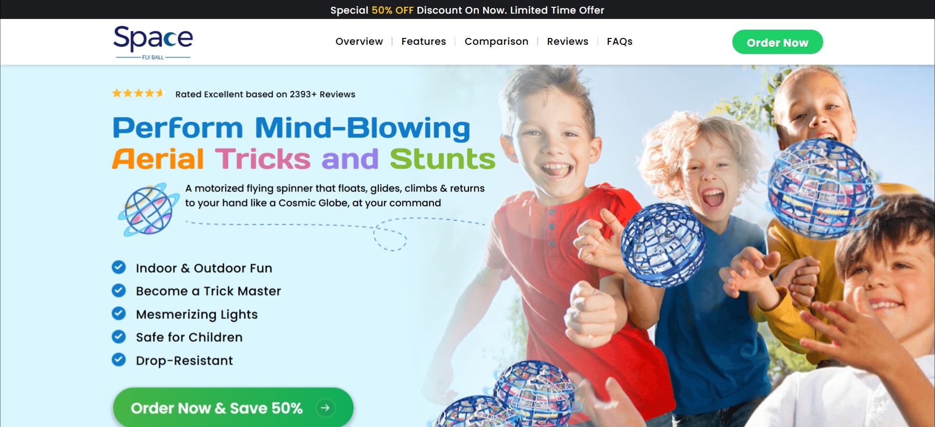 Space Fly Ball · Accepts Paypal · Including Checkout Event Tracking · (eCommerce / Product)