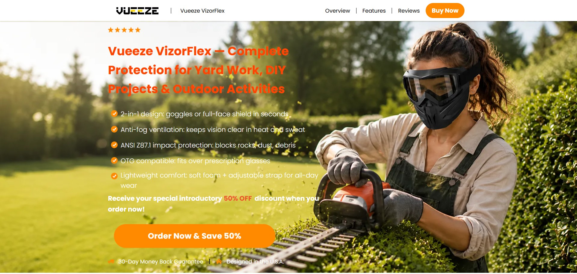 Vueeze VizorFlex · CTC $39.99 · Accepts Paypal · Including Checkout Event Tracking · (eCommerce / Product)