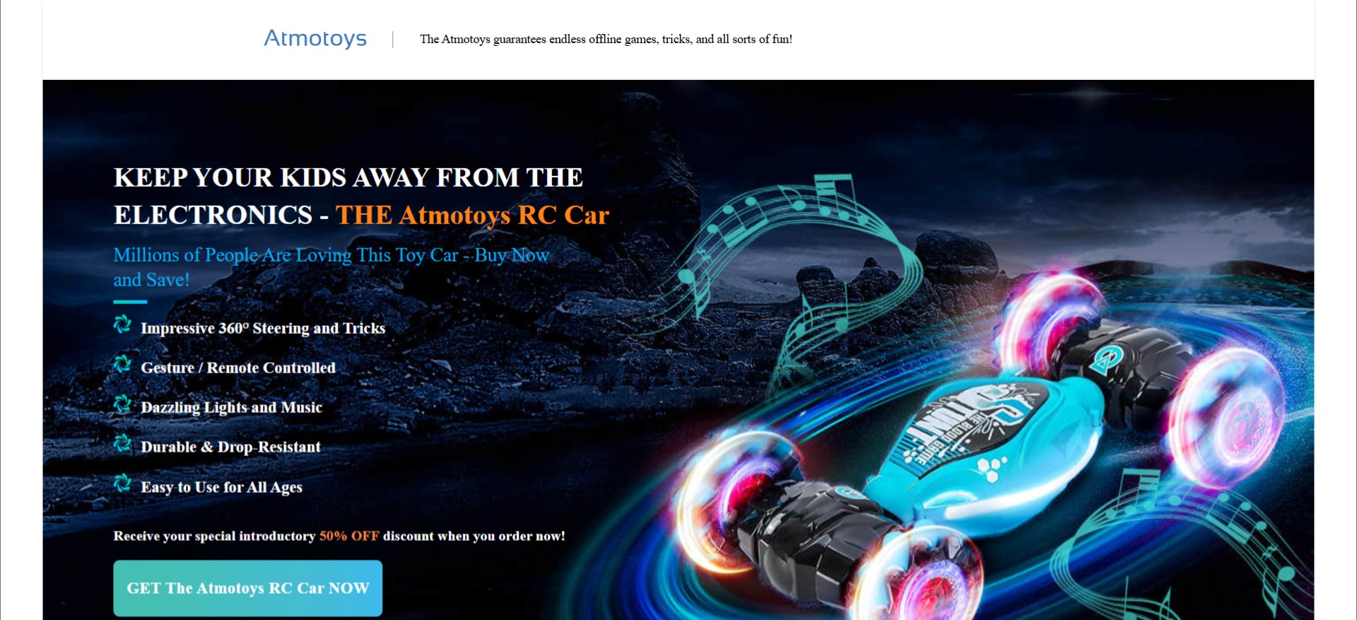 Atmotoys RC Car · CTC $69.98 · Accepts Paypal · Including Checkout Event Tracking · (eCommerce / Product)